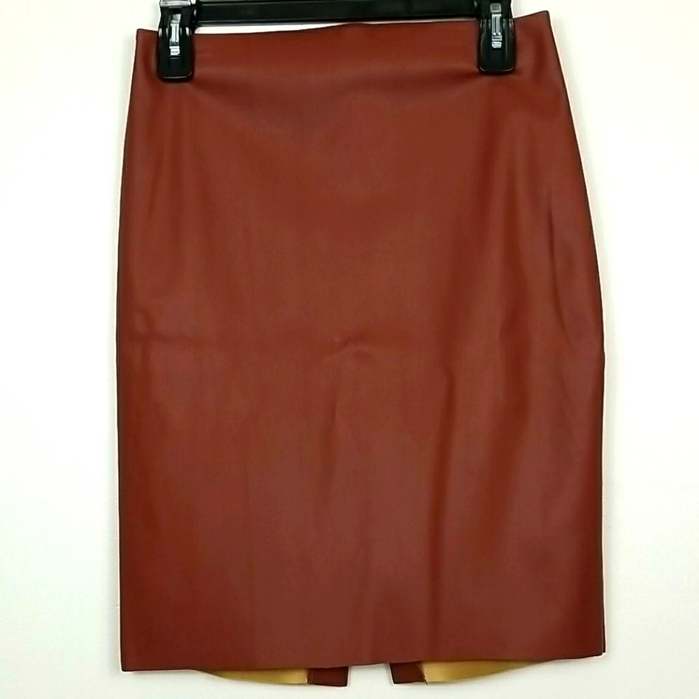 NWT Brown Express Skirt Size: 4, Faux Leather